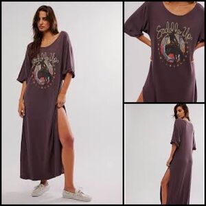 Free People x Vintage Souls Saddle Up Waffle Knit Western Boho Maxi Dress S